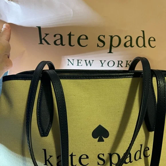 Kate Spade New York “Street Tote Nightcap” LARGE Canvas and Patent Leather. NWT - Picture 12 of 13
